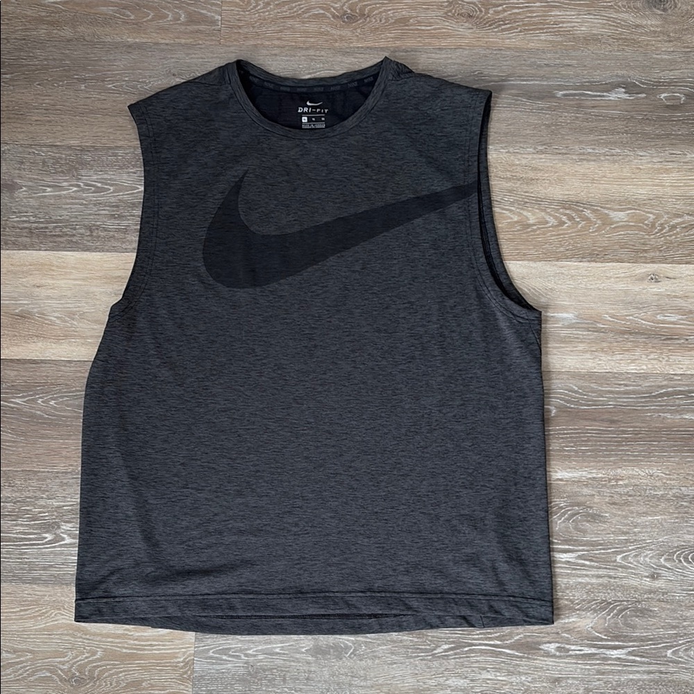 Nike Charcoal Sleeveless Top with Black Logo